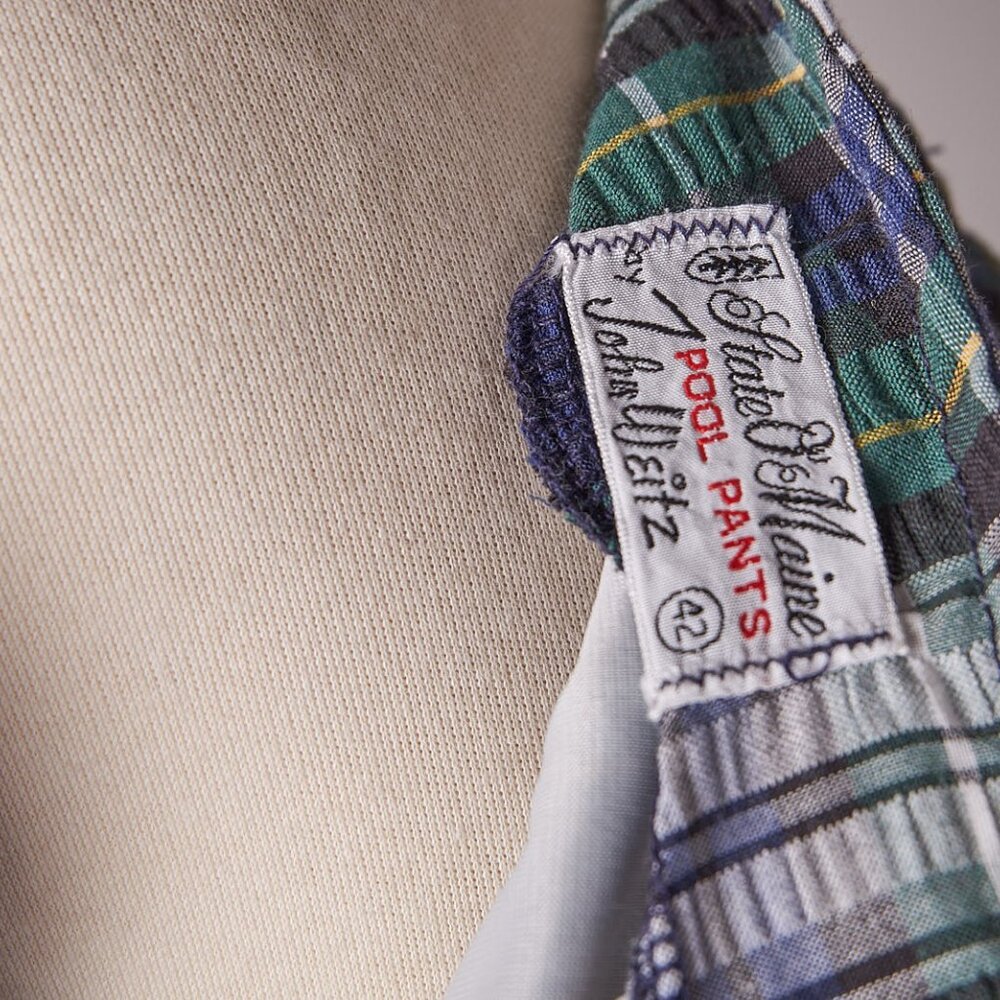 1960s Plaid Pool Pants Swim Shorts